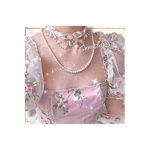 Fransız Fairycore coquette yenitrend kolye
