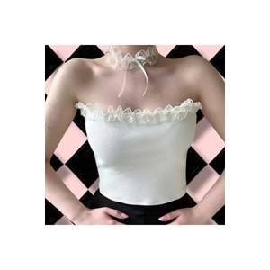 Crop y2k coquette yenitrend bluz & choker kolye hediyeli!!