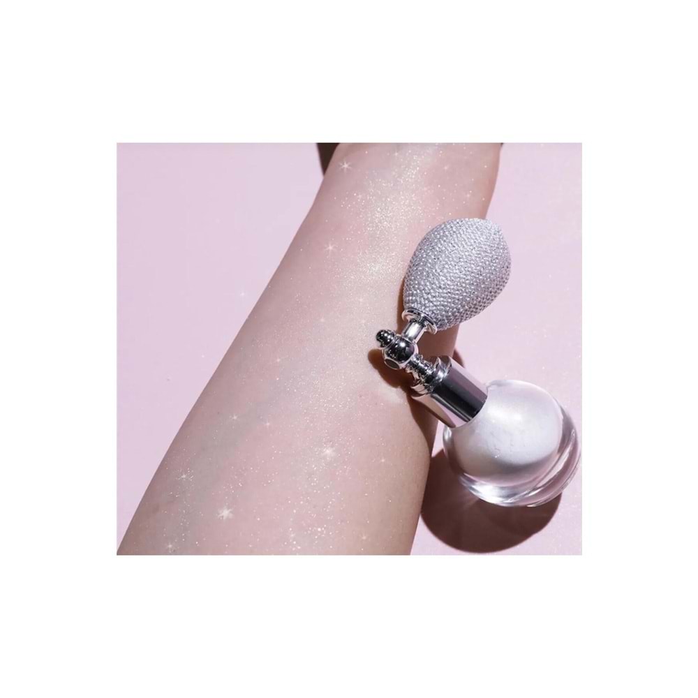 Beyaz&Silver Glitter Toz Sprey, Yüz Ve Vucut Simi Işıltılı