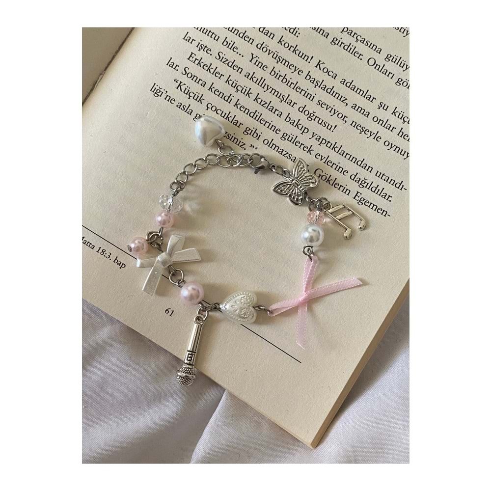 Babymonster Blackpink Temalı Fairycore Coquette Charm Fiyonk Bileklik