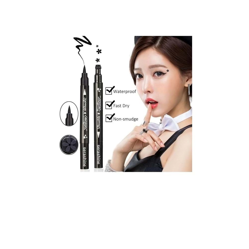 Çift Taraflı Çiçek Desenli Kalem Eyeliner