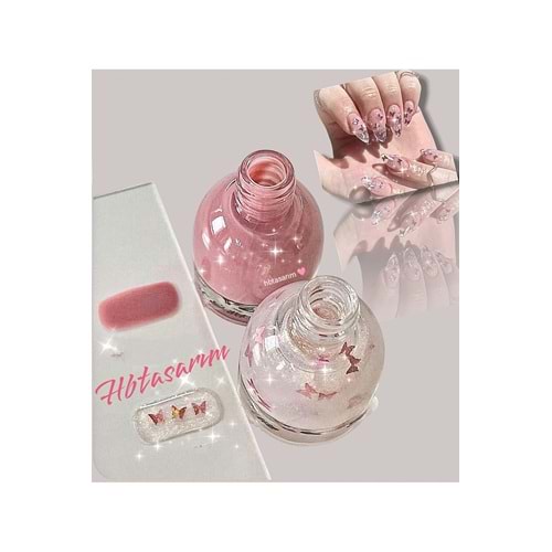 Kelebek glitter oje 2li set