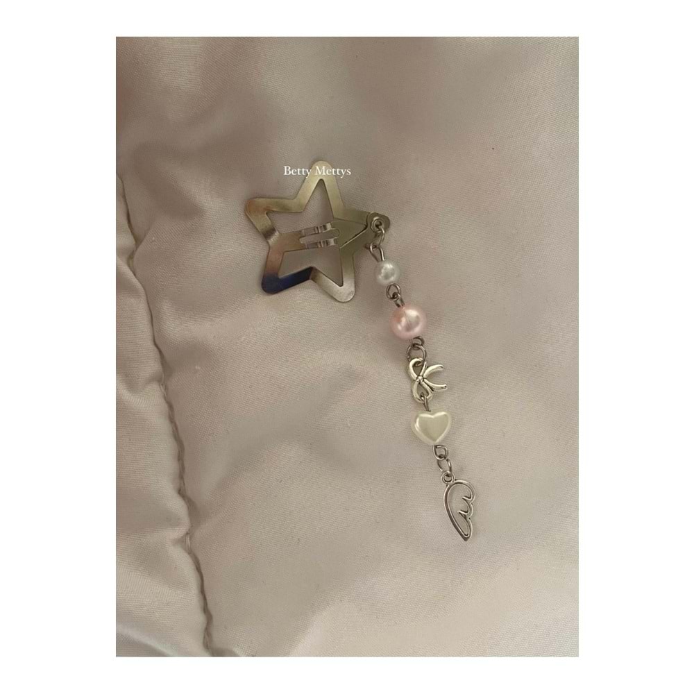 Melek Kanadı Charmlı Fiyonklu Fairycore Coquette Yıldız Toka Hair Clip