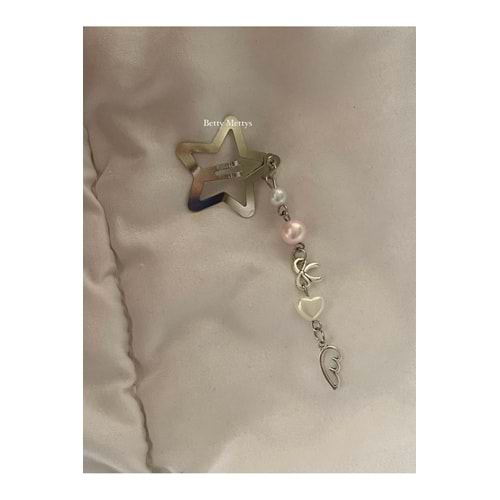 Melek Kanadı Charmlı Fiyonklu Fairycore Coquette Yıldız Toka Hair Clip