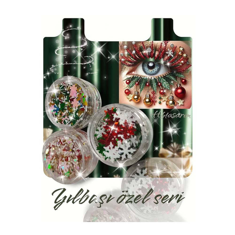 Yılbaşı Süsleme Makyaj Glitterde Simli Far