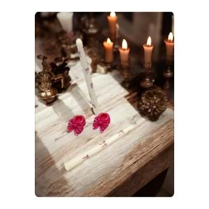 PeSaPe CanDleS 1 adet Soyawax Fiyonk Mumluk & 1 adet Fiyonk Desenli Şamdan Mum Set