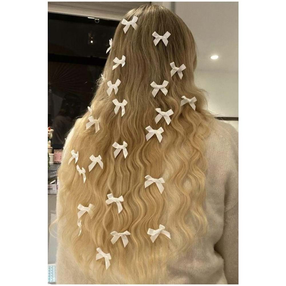 Kırık Beyaz Fiyonk Toka,krem Küçük Fiyonk Örgü Süsü,pinterest Model Kurdela Toka Seti 6 Adet