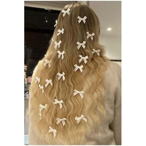Kırık Beyaz Fiyonk Toka,krem Küçük Fiyonk Örgü Süsü,pinterest Model Kurdela Toka Seti 6 Adet