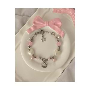 Vintage Kalp Boncuklu Hello Kitty Charmlı y2k Fairycore Coquette Bileklik