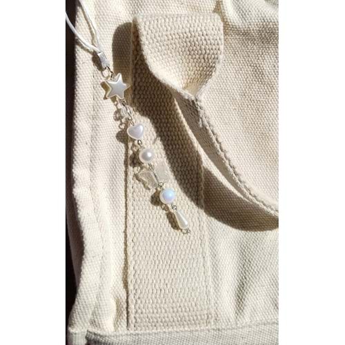 Soft Beyaz Telefon & Çanta Charmı