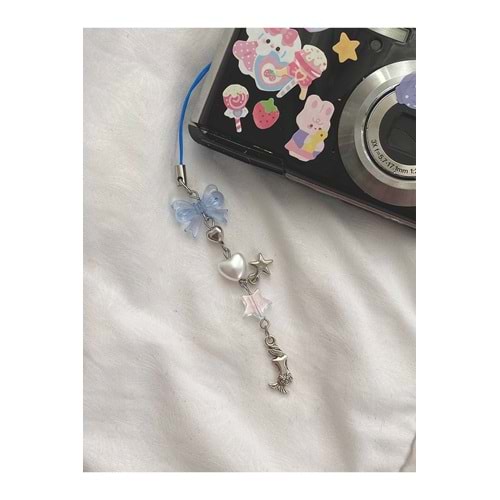 Mavi Denizkızı y2k Fairycore Coquette Telefon ve Kamera Charmı