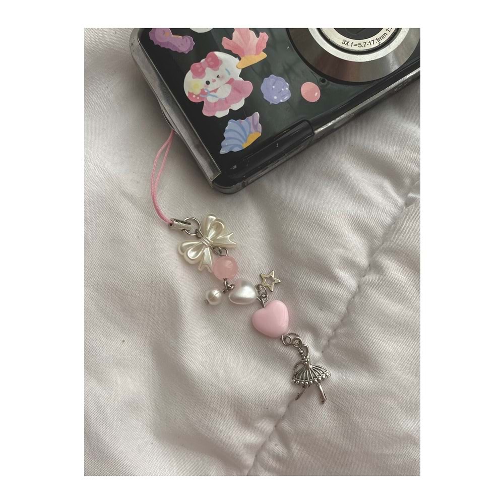 Soft Pembe Balerin y2k Fairycore Coquette Telefon Kamera Charmı