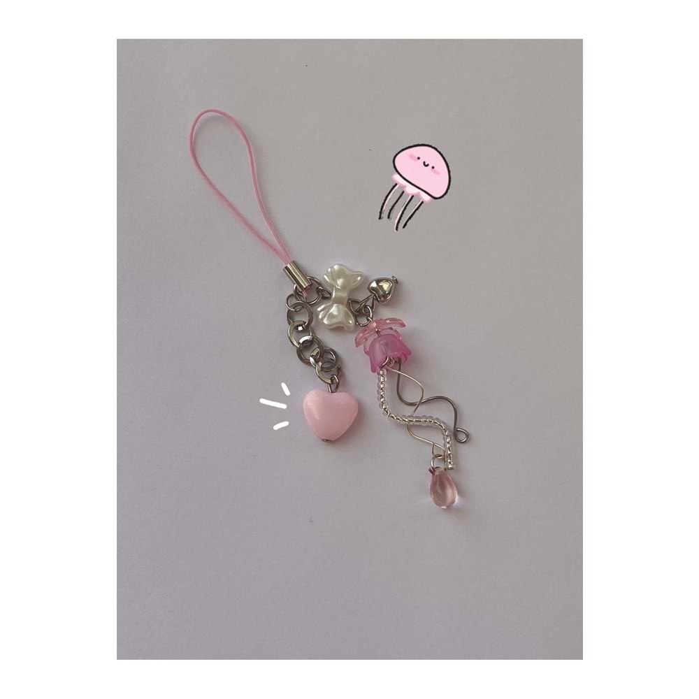 Pembe Jellyfish y2k Coquette Telefon & Çanta Charmı