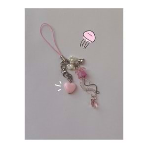 Pembe Jellyfish y2k Coquette Telefon & Çanta Charmı
