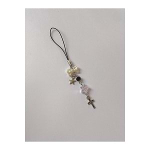 Pearly Star Cross Gothic Telefon Charmı