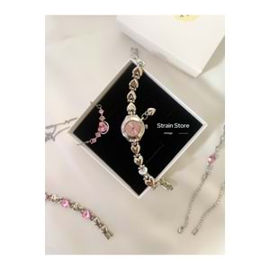Pinterest Model Pembe Kalp Charm Vintage Saat Hediyelik Özel Kutusunda