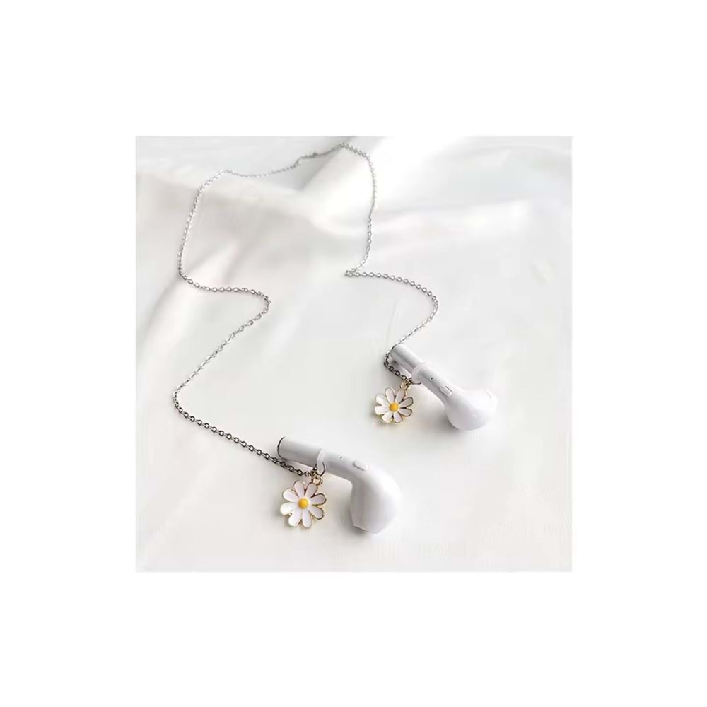 Airpods Ile Uyumlu Kablosuz Kulaklik Tutma Çelik Zincirli Boyun Aski Kolyesi