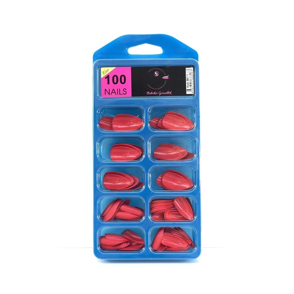 Professional 100'lü Kutulu Badem Takma Tırnak & Kırılmaz Oje Tutar - Almond False Nails