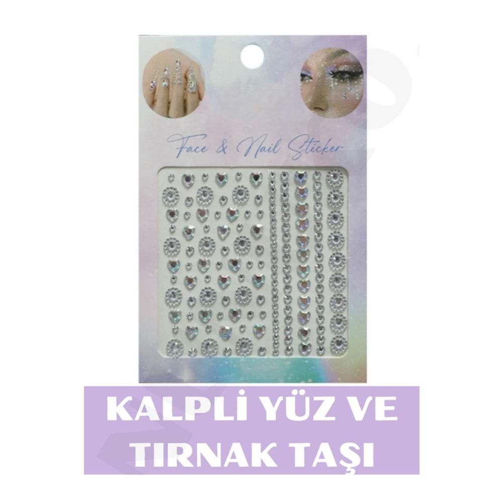 Kalpli Tırnak Süsleme Ve Makyaj Taşı - Yüz Ve Vücut Süsleme Sticker Kristal Ve Kalpli Taşlar