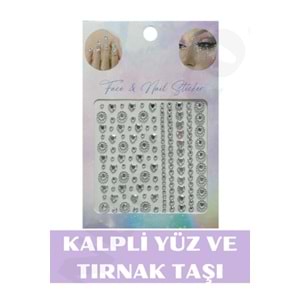 Kalpli Tırnak Süsleme Ve Makyaj Taşı - Yüz Ve Vücut Süsleme Sticker Kristal Ve Kalpli Taşlar