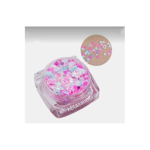 Yıldız glitter kalp şekilli