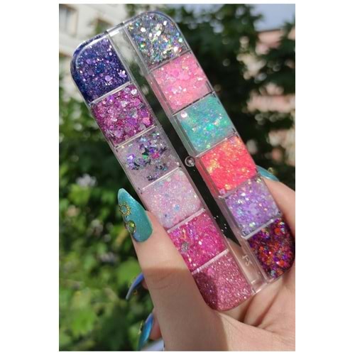 Glitter Jel Far Simli Kremsi Jel Far Paleti 3