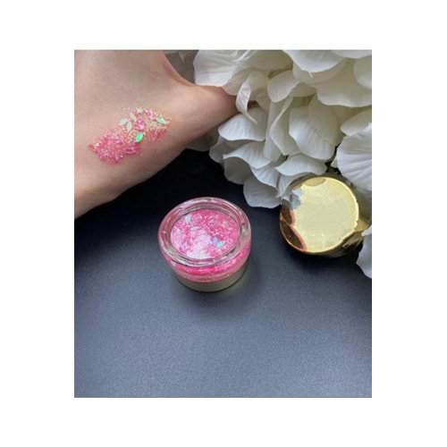 Jel Formlu Parlak Glitter Far Pink