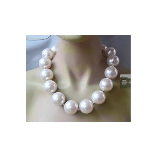 Olivia 30mm büyük boy inci kolye