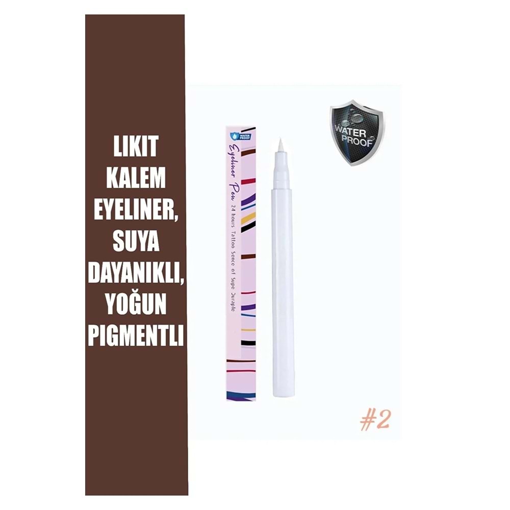 Beyaz Eyeliner, Likit Kalem Eyeliner, Suya Dayanıklı, Yoğun Pigmentli