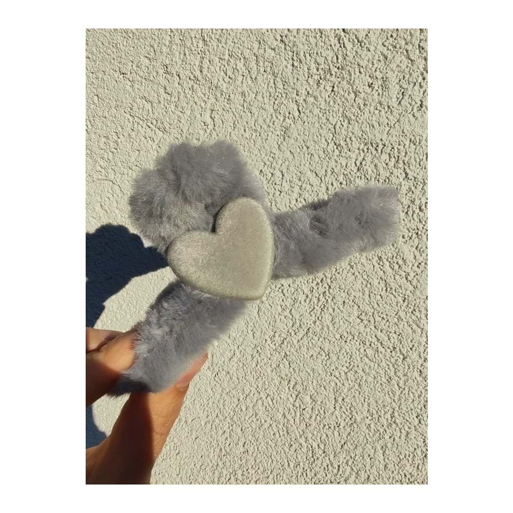 AKSESUAR kalpli peluş mandal toka