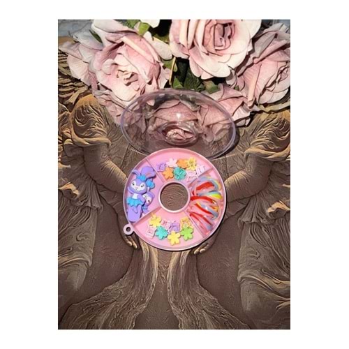 Kız Çoçuk Donut Şekilli Kutulu Toka Seti