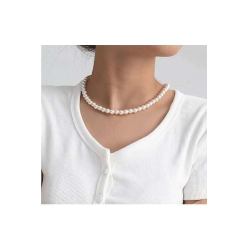 Unisex Parlak Kararmayan İnci Kolye