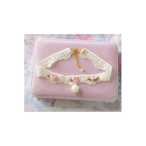Tasma choker kolye vintage Inci Kolye
