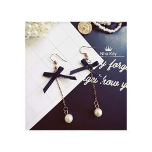Inci Detay Vintage Siyah Küpe