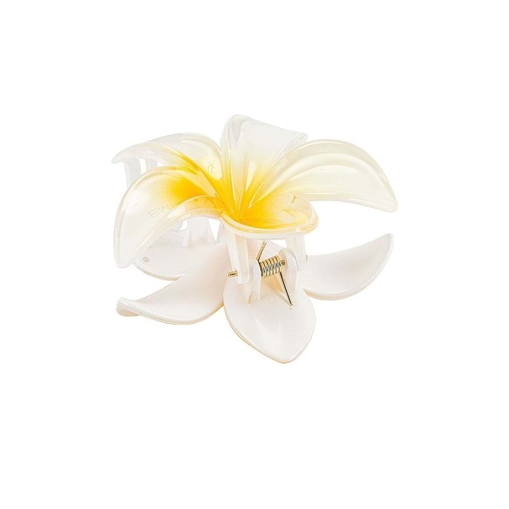 Lotus Çiçek Parlak Akrilik Kadın Mandal Toka (9 cm)