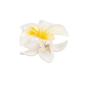 Lotus Çiçek Parlak Akrilik Kadın Mandal Toka (9 cm)