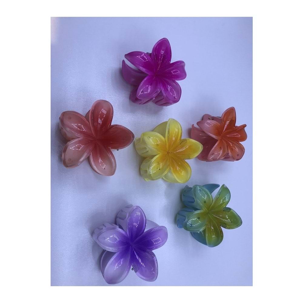 Pembe lotus çiçek parlak akrilik kadın mandal toka