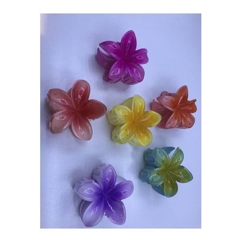 Pembe lotus çiçek parlak akrilik kadın mandal toka