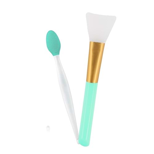 2'li Set T Bölge Temizleyici Aparatı Uzun Sap Beyaz Silikon Maske Sürme Fırçası