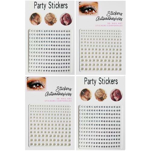 Vücut Ve Yüz Taşı Stickers Makyaj Taşı Yapışkan Festival Taşı Kristal Yüz ve SAÇ TAŞLARI 4'lü SET
