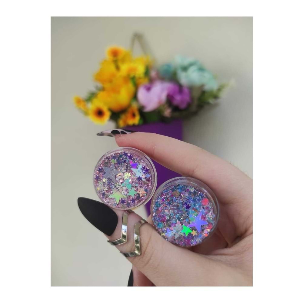 Parlak Glitter Glitter Far Simli Jel Kremsi Yüz Ve Vücut Simi Set
