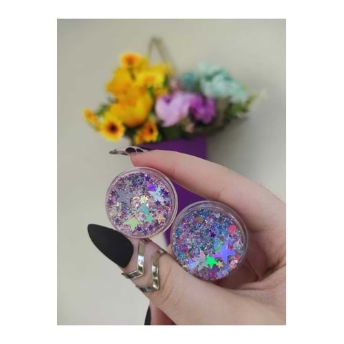 Parlak Glitter Glitter Far Simli Jel Kremsi Yüz Ve Vücut Simi Set