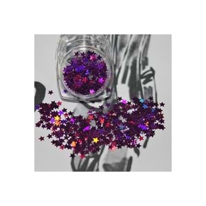 Tırnak Süsleme Işığı Yansıtan Parıltılı Yıldız Desenli Pul Nail Art
