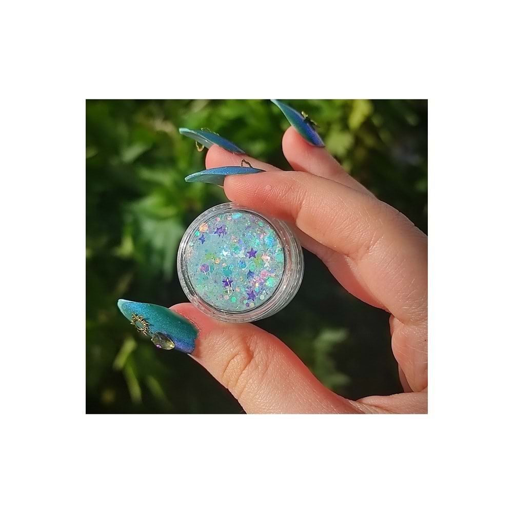 Simli far Glitter jel far şeffaf parıltılı bebek mavi