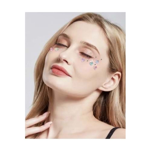 Kalp Vücut Ve Yüz Taşı Stickers Tırnak Makyaj Taşı Festival Taşı Kristal Yüz Taşları 170 Adet.