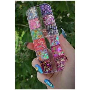 Glitter Jel Far Simli Kremsi Jel Far Paleti 3