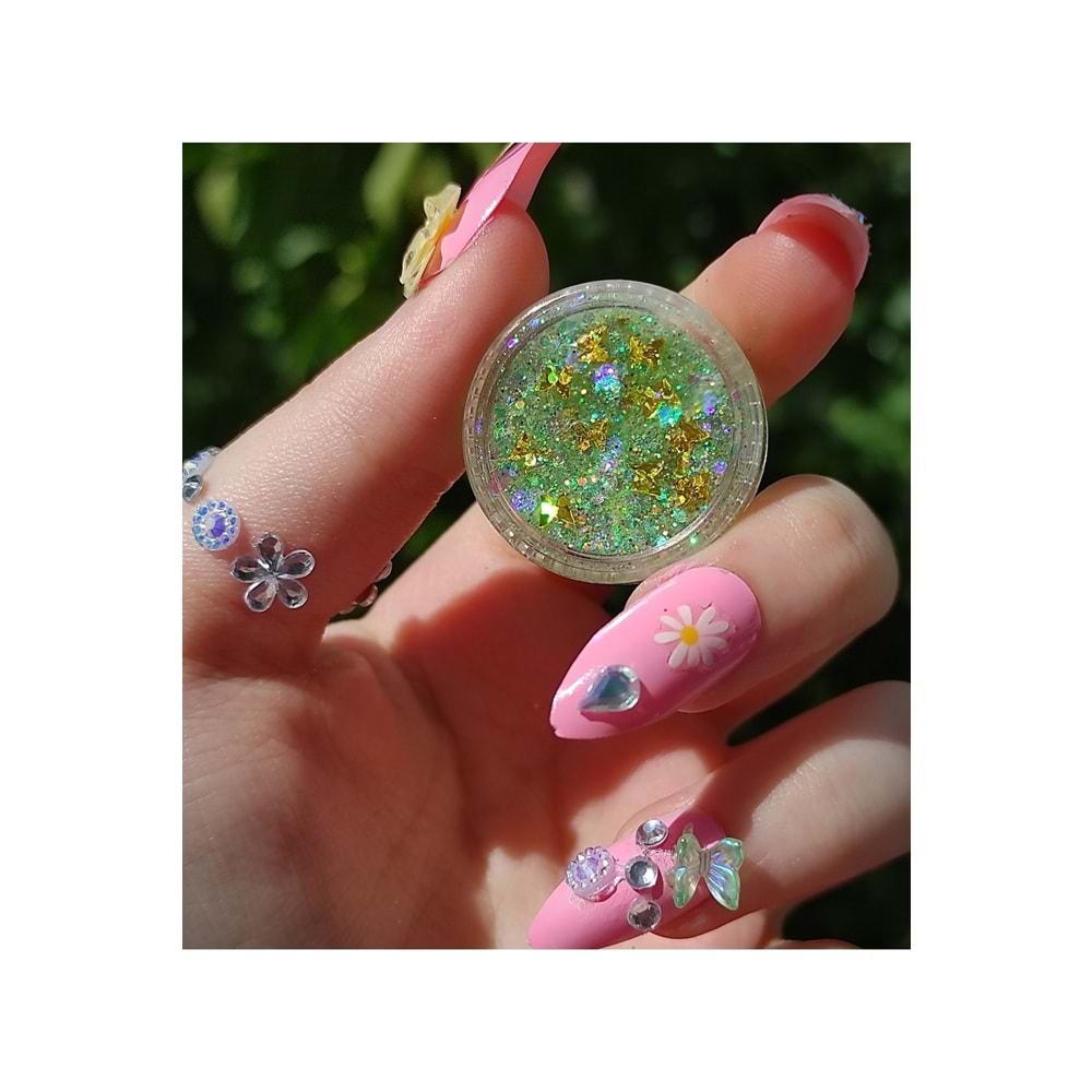 Glitter Jel Far Simli Kremsi Jel Far Kelebek Parlak Glitter