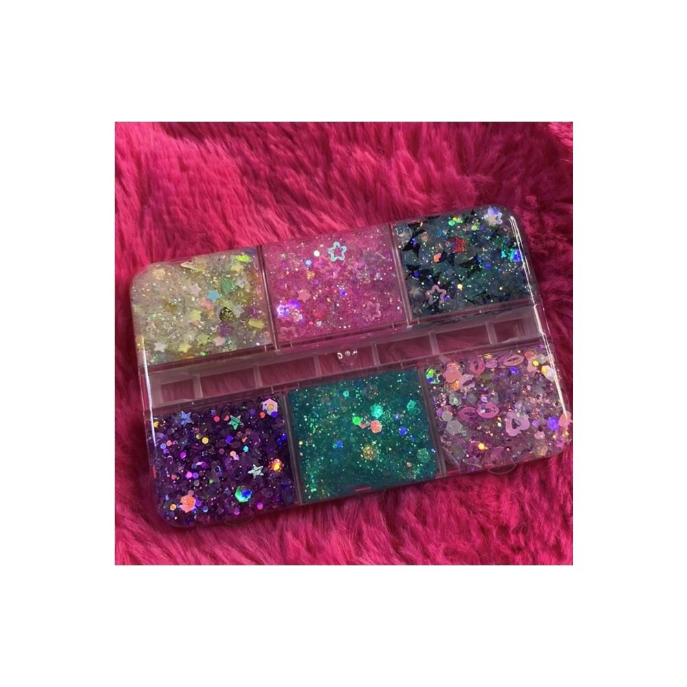 Glitter Jel Far Paleti 6’lı