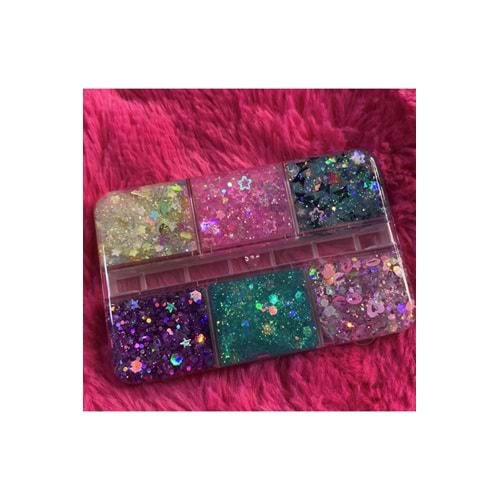 Glitter Jel Far Paleti 6’lı