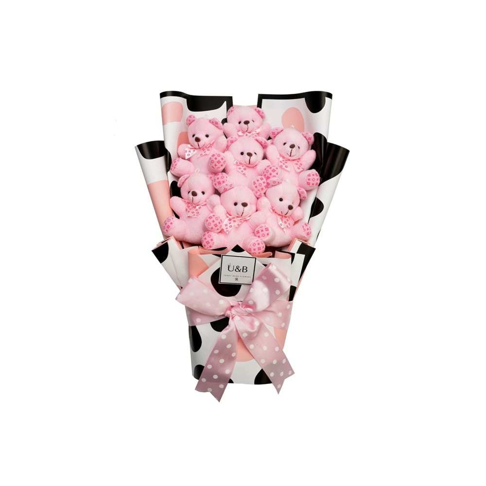 Teddy Bear Flowers Dalmaçya Pembe Ayıcık Çiçek Buketi
